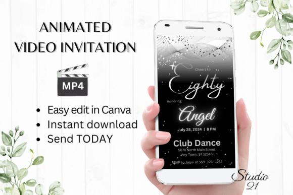 80 Birthday Invitation: A Dynamic Digital Template for Modern Celebrations