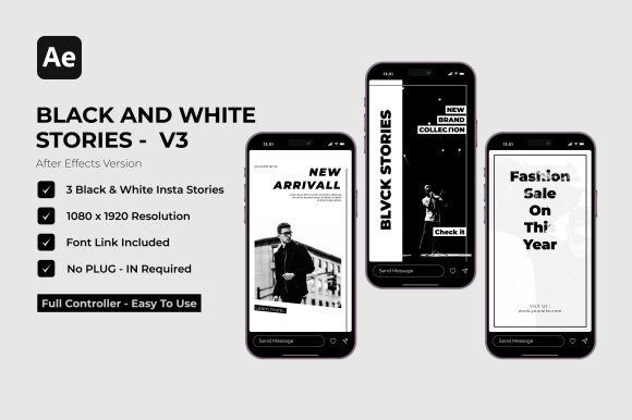 Black & White Stories V1 | After Effects