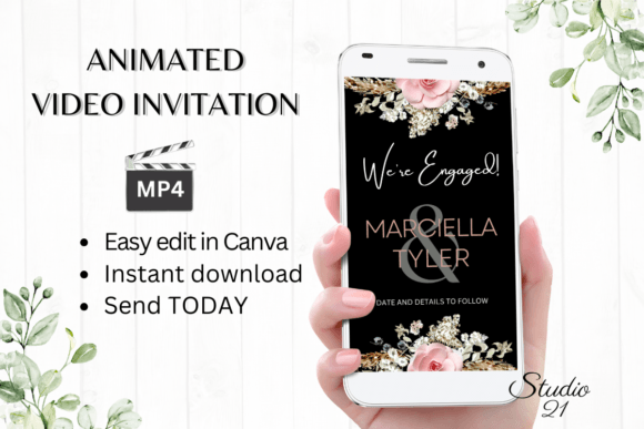 Boho Engagement Announcement W1127B: Your Effortless Digital Evite
