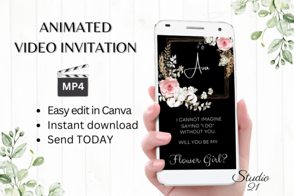 Boho Flower Girl Proposal W3123FG: A Romantic Display Typeface