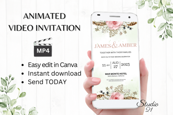 Boho Wedding Invitation W8126: Your Effortless Digital Evite