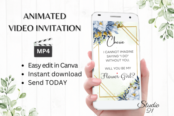 Digital Flower Girl Proposal W3144FG: A Romantic Animated Invite