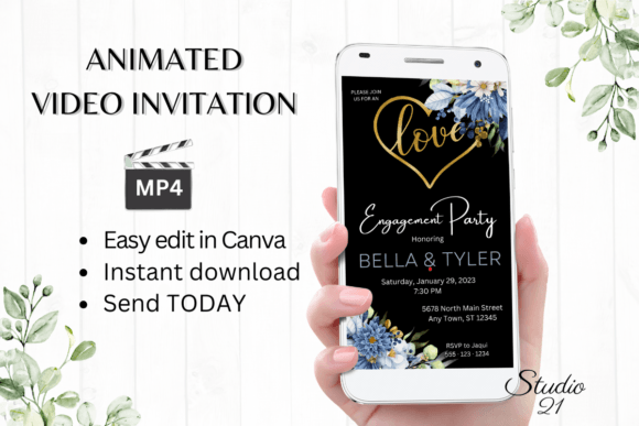 Effortless Elegance: Mastering the Digital Engagement Party Invite W1141
