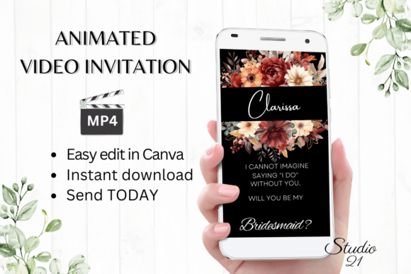 Fall Bridesmaid Proposal W3157M: Your Digital Invitation Solution