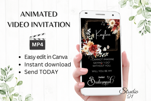 Fall Junior Bridesmaid W3153JM: A Warm, Romantic Script for Invitations & Branding