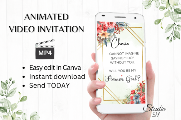 Floral Flower Girl Proposal W3134FG: A Charming Display Typeface