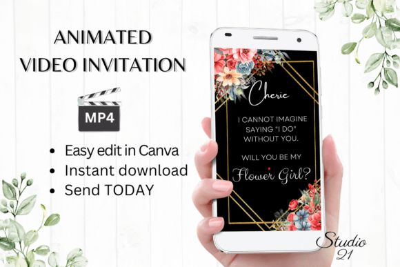 Floral Flower Girl Proposal W3135FG: A Digital Invitation for Modern Celebrations