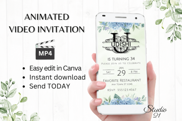 Make a Statement with the Monogram Letter U Digital Invitation
