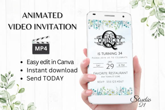 Modern Elegance: The Monogram Letter Q Digital Invitation