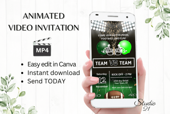 Score Big with an Animated Football Game Invitation