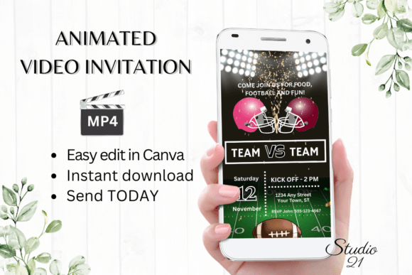 Smartphone Football Game Invitation: Digital Animated Video