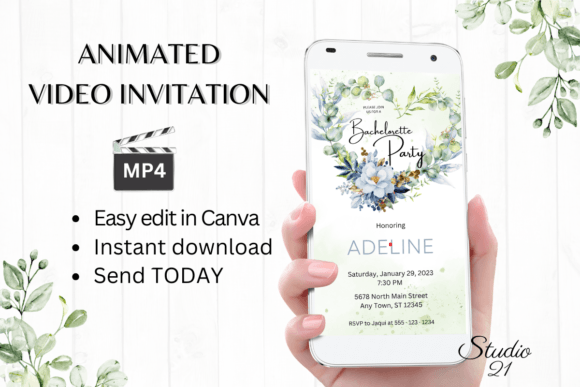 Stylish Bachelorette Invites in Minutes: W6148 Template